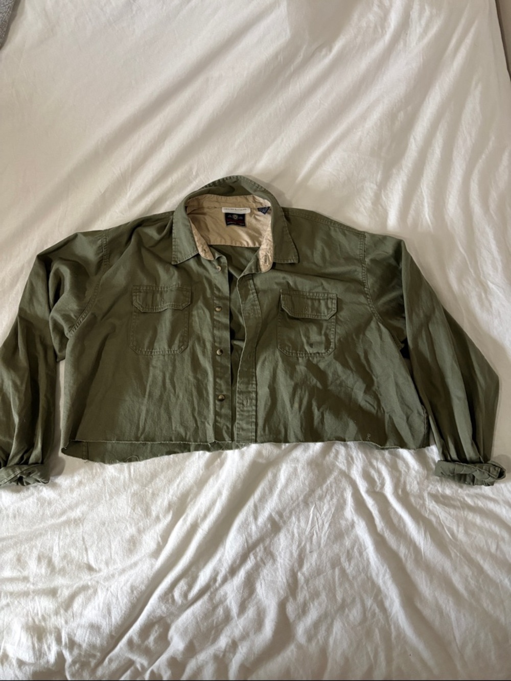 Wrangler Olive Cropped Utility Jacket